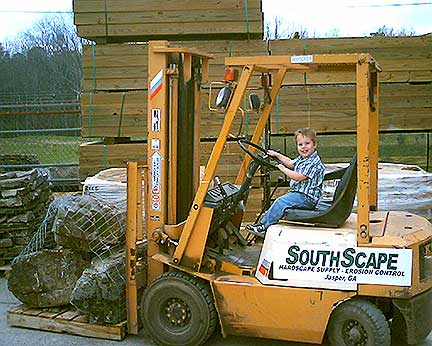 Cole Operating the Folk Lift